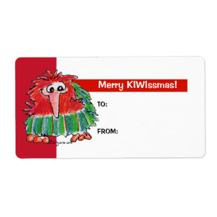 Cartoon Kiwi Bird 3 Bonitas etiquetas de presentes