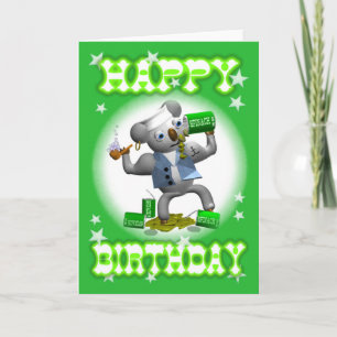 Cartoon Koala Feliz Aniversário, vazio De Cartão D