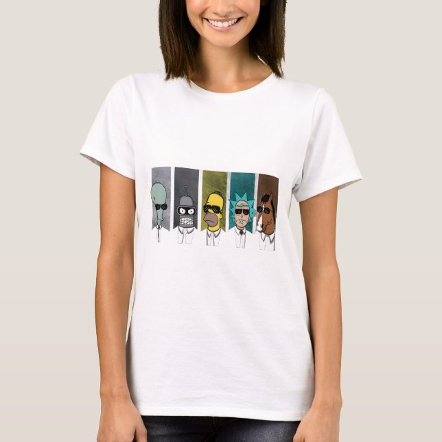 Cartoon legal Crossover Caracteres T-Shirt (Frente)