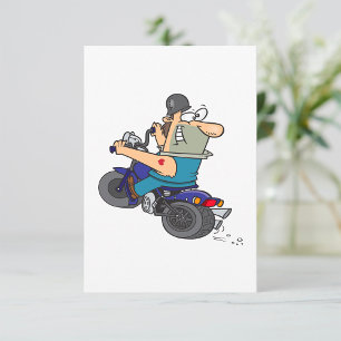 Cartoon Man On A Motorcycle Convites