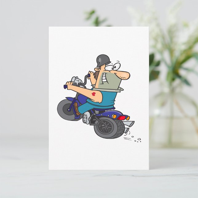 Cartoon Man On A Motorcycle Convites (Criador carregado)