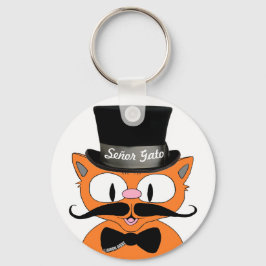 Cartoon Mustache Chaveiro Gato Senor