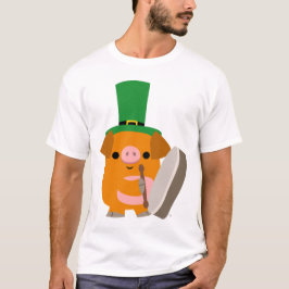 Cartoon Pig tocando Bodhran :) crianças T-shirt