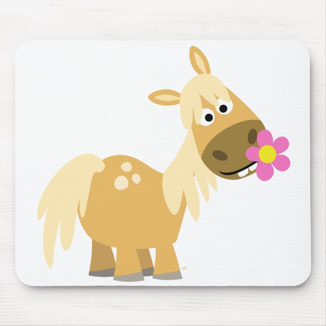 Cartoon Pony e Flor Mousepad (Frente)