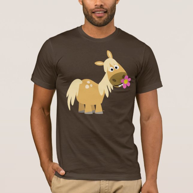 Cartoon Pony e Flor T-shirt (Frente)