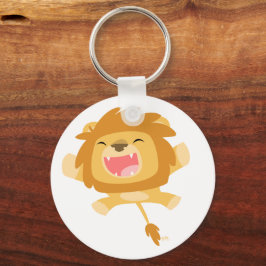 Cartoon Pouning Lion chaveiro