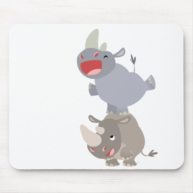Cartoon Rinos Mousepad Cute Leapfrog (Frente)