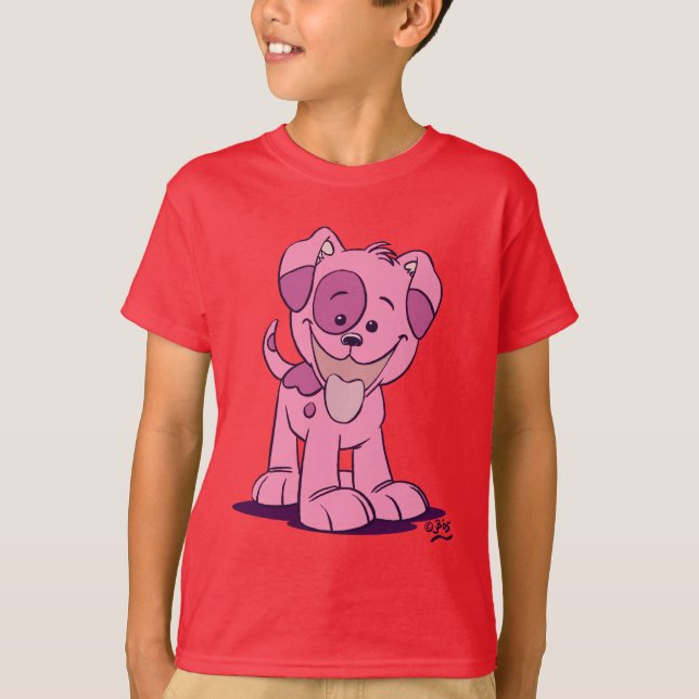 Cartoon rosa e bonito Camiseta para crianças (Frente)