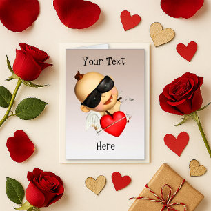 Cartoon rosa para tocar Cartão de Saudação Coração