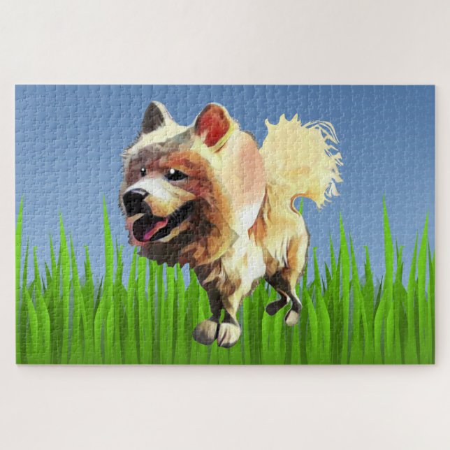 Cartoon Samoyed Dog Difícil 1014 pc Quebra-cabeça (Horizontal)