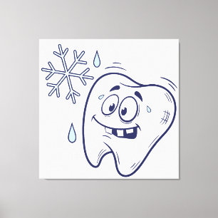 Cartoon Sensível dos Dentes - Canvas A da Dor dos 