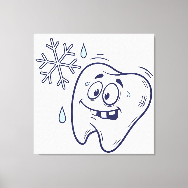 Cartoon Sensível dos Dentes - Canvas A da Dor dos  (Frente)