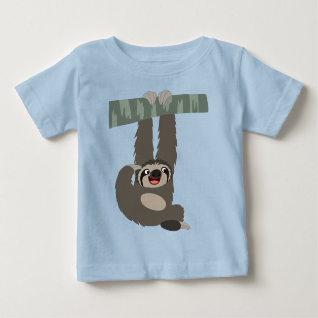 Cartoon Sloth Perigosa de uma Camiseta de Bebê Bra (Frente)