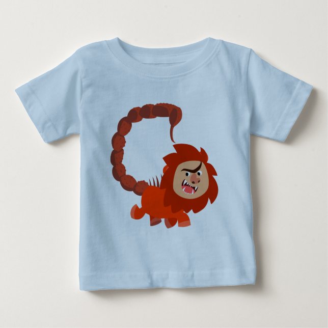 Cartoon Sorridente Bonito Manticore Bebê T-Shirt (Frente)