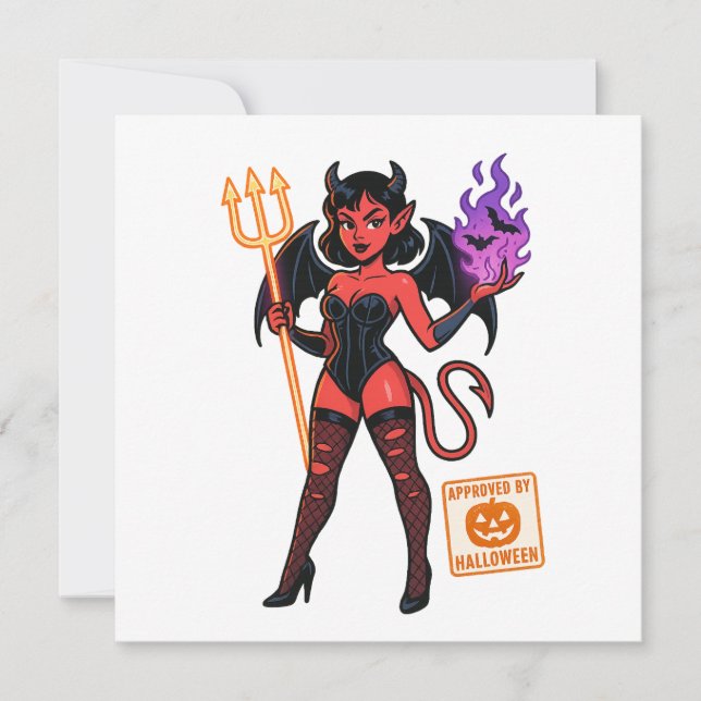 Cartoon Succubus de Halloween - Escuro e Reproduto (Frente)