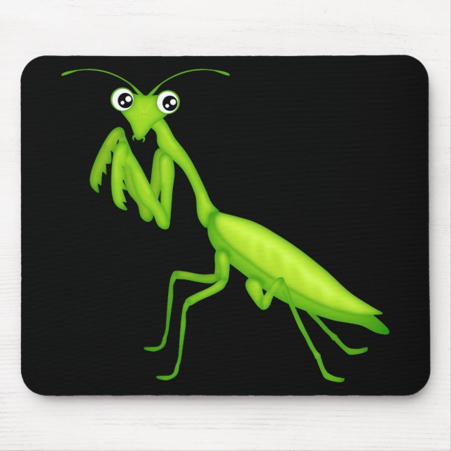 Cartoon Verde Rezando Mantis Mousepad (Frente)