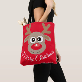 Cartoon Vermelho Tote Bag de Cartoon de Natal Boni
