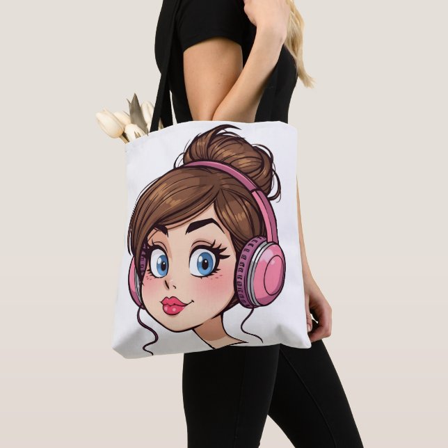 Cartoon Woman Tote (Close Up)