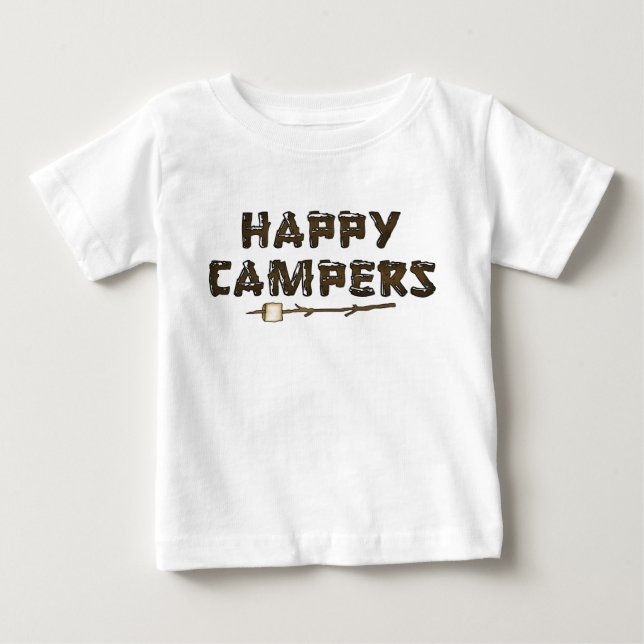 Cartoon word art feliz campers baby t-shirt (Frente)