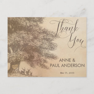 Carvalho com Cartões de agradecimentos de veados