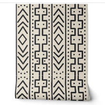 Carvão Marfim Mudcloth Inspirado | Tribal Moderno