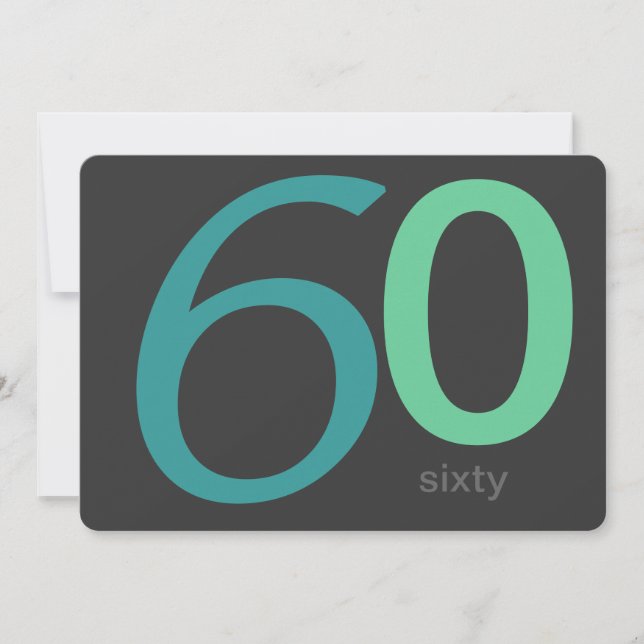 Carvões e Azul - 60º Convite de Aniversário (Frente)