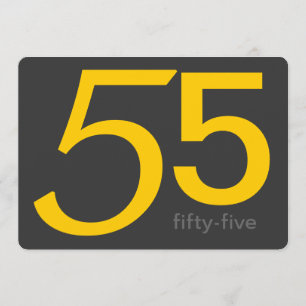 Carvões e Convite Personalizado Amarelo 55.o Aniv