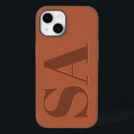 Cas contemporâneo mínimo inicial de terracotta mod<br><div class="desc">O terracotta moderno enferruja o monograma inicial de capa de telefone contemporânea mínima.</div>