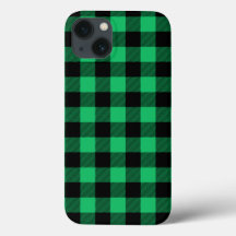 Cas de Feriado Gingham de Buffalo Verde e Negro