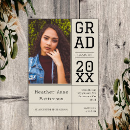 Casa Aberta de Graduação de Fotos | Convite Beige