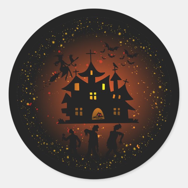 Casa assombrada com o adesivo do Zombies (Frente)