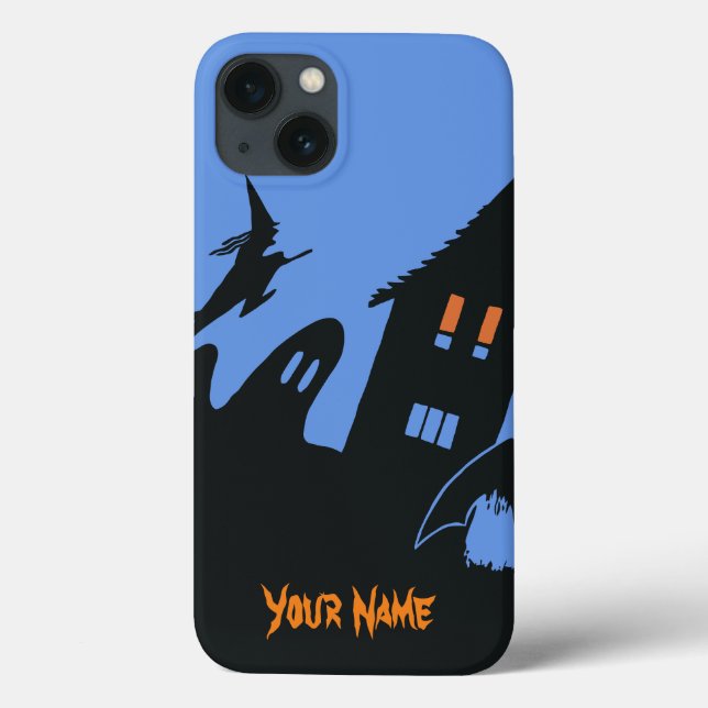 Casa Assombrada de Halloween Vintage Bruxa Fantasm (Verso)