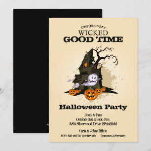 Casa Assombrada Fantasmas Pumpkins Convite para Ha