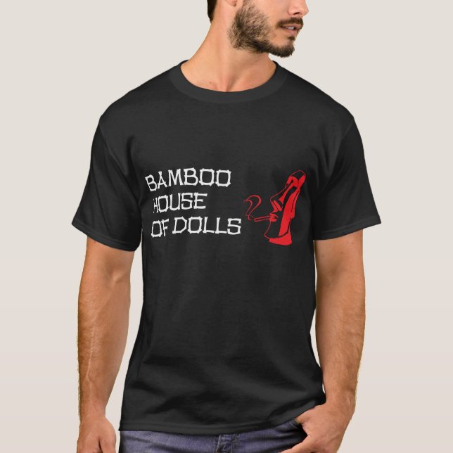 Casa de bambu do t-shirt dos homens das bonecas - (Frente)