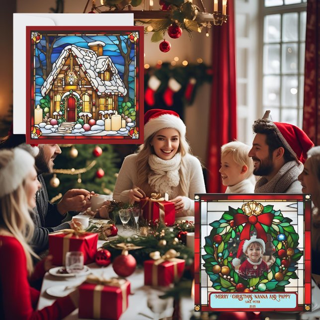 Casa de Biscoito de Natal Vidro Pintado Falso (Criador carregado)