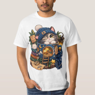 Casa de Gato em Caneca Aconchegante – Camiseta par