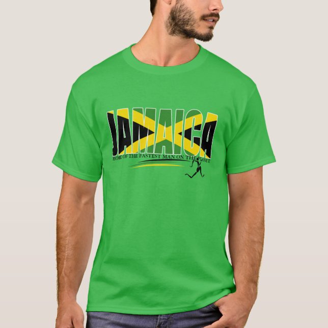 Casa de Jamaica do homem o mais rápido no t-shirt (Frente)