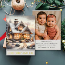 Casa de Natal Aconchegante com Foto de Família Per