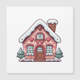 Casa de Pão de Mel Rosa com Corações