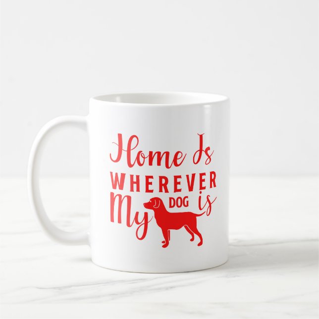 Casa é Onde Meu Cachorro Está Caneca de Café para  (Esquerda)