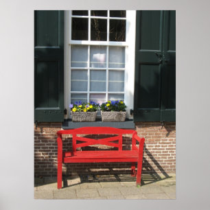 Casa holandesa tradicional no poster da foto de