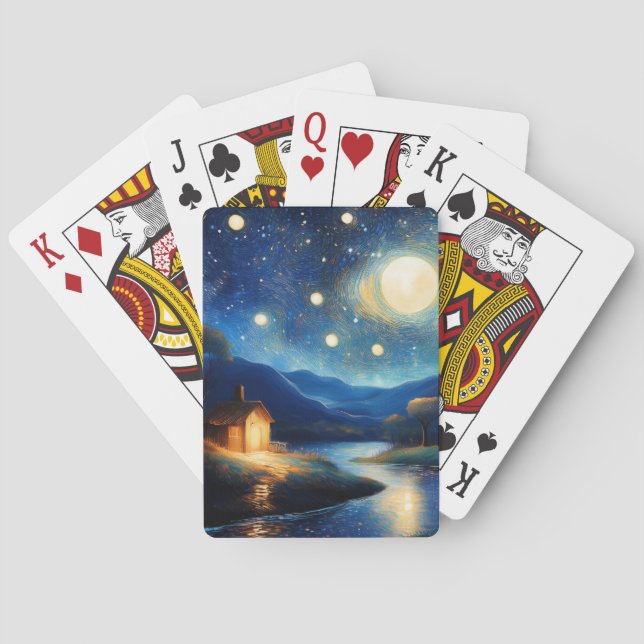 Casa Majestosa sob Cartas de Baralho da Lua (Verso)