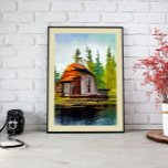 Casa no lago, Canvas de Wall Art<br><div class="desc">Adicione um toque de design escandinavo moderno a sua casa com este impressão panorâmico abstrato</div>
