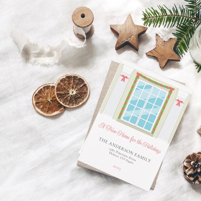 Casa nova de porta de Natal para o Cartão de Féria (Criador carregado)