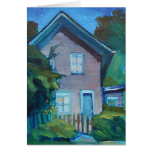 Casa nova feliz - cartão para o vizinho ou o