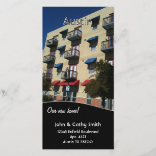 Casa nova! Mudança de cartões com fotos do costume