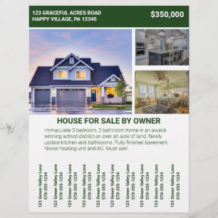 Casa Para Venda Por Proprietário Folheto De Rasgo