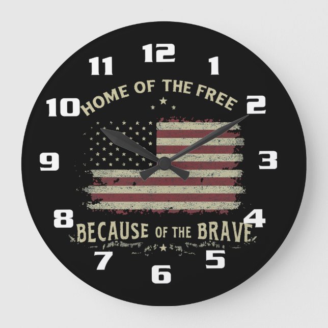 Casa Patriótica do Relógio Gratuito de Números Gra (Frente)