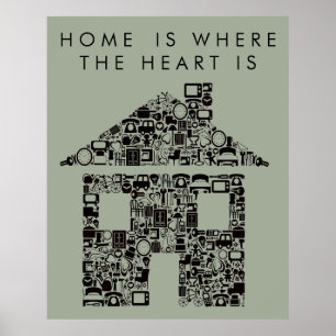 Casa que aquece em casa o impressão do poster das