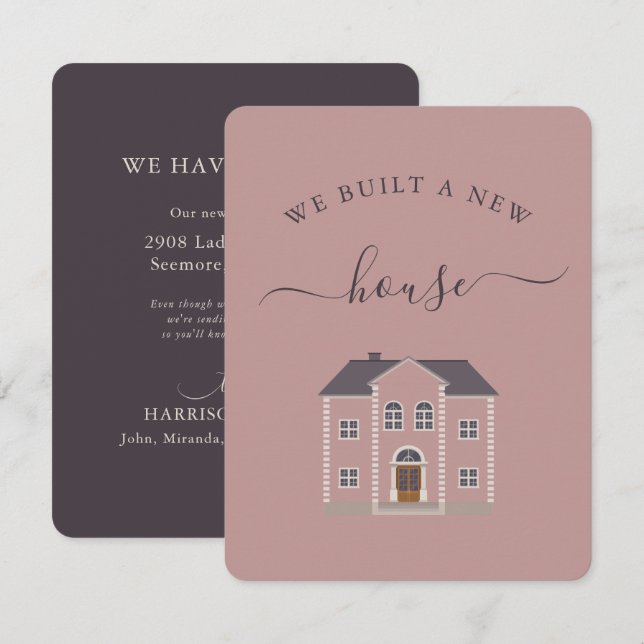 Casa Rosa Construímos Um Novo Anúncio Da Casa (Frente/Verso)